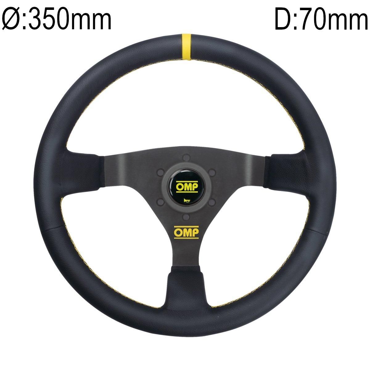 Ratt, OMP WRC, skinn svart, Ø:350mm, D:70mm. 1980-071