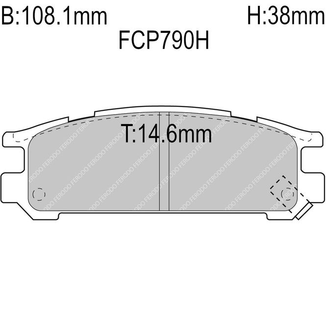Hovedbilde Bremseklosser Bak, Subaru Impreza, Legacy, SVX. DS2500. FCP490H