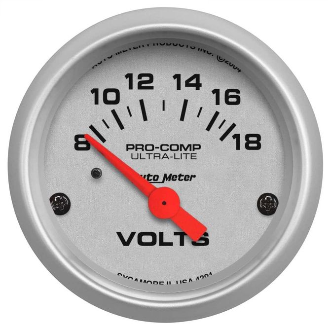 Hovedbilde Voltmeter instrument, Ultra-Lite 52mm, 8-18V