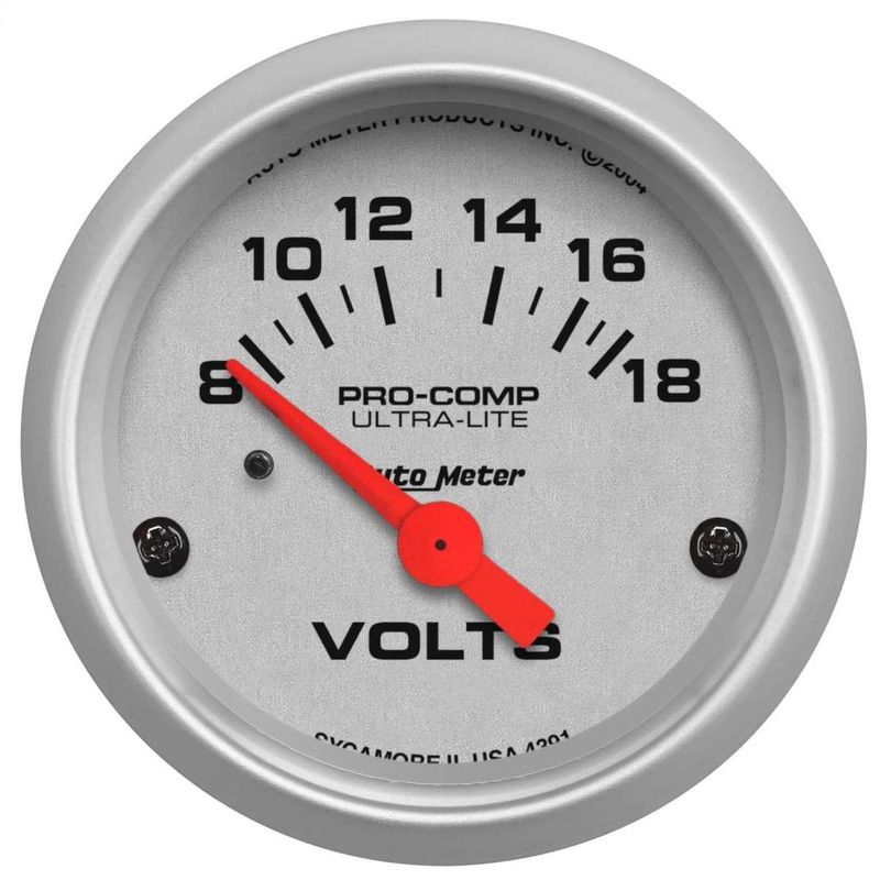Voltmeter instrument, Ultra-Lite 52mm, 8-18V