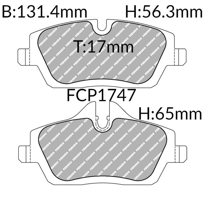Hovedbilde Bremsekloss, Foran, BMW i3, E87, F45, Copper, FCP1747H