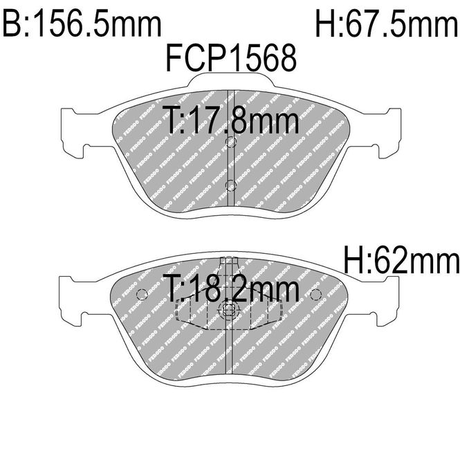 Hovedbilde Bremsekloss Fiesta ST150, ATE kaliper, foran, FCP1568H