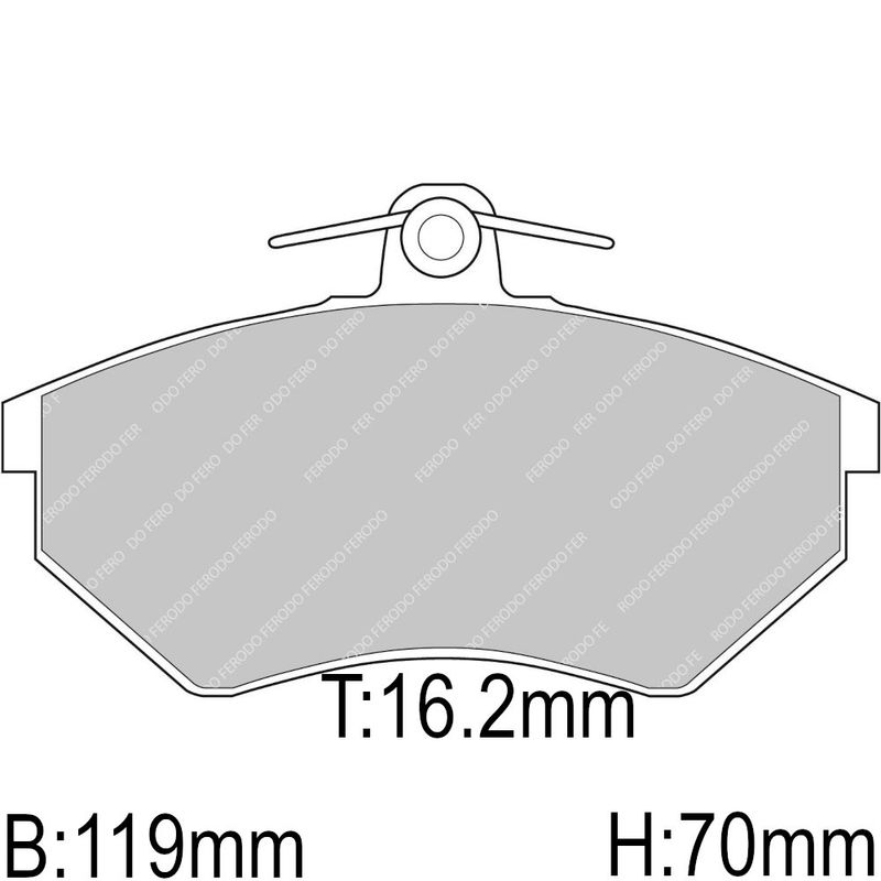Bremseklosser, Foran. Audi 80, 90, Golf, 16.2mm tykk. FCP774
