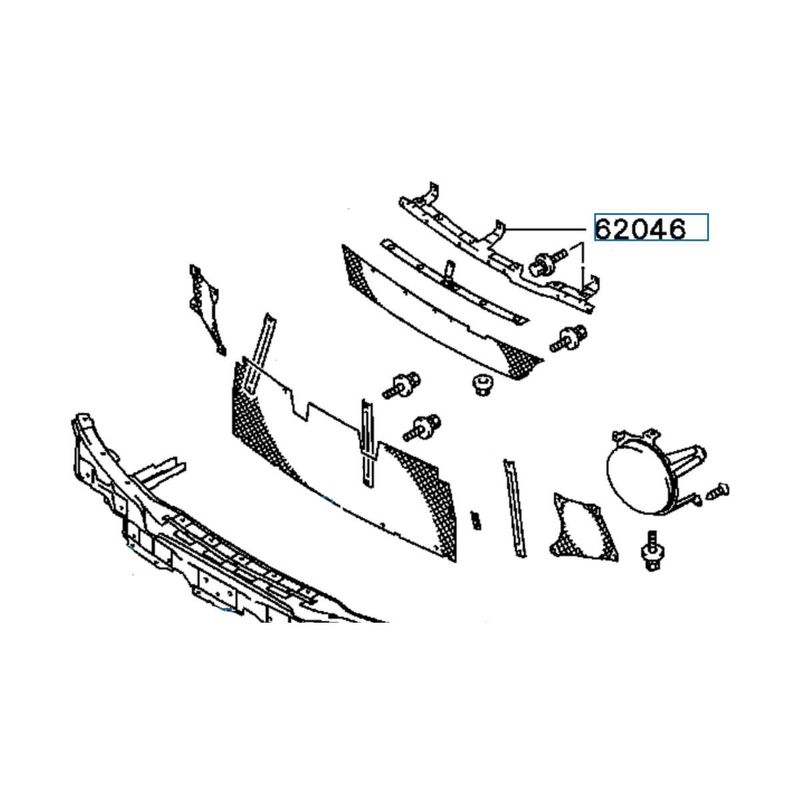 Plate Front Bumper Upper, OEM Mitsubishi EVO 4, MR288319, (62046)