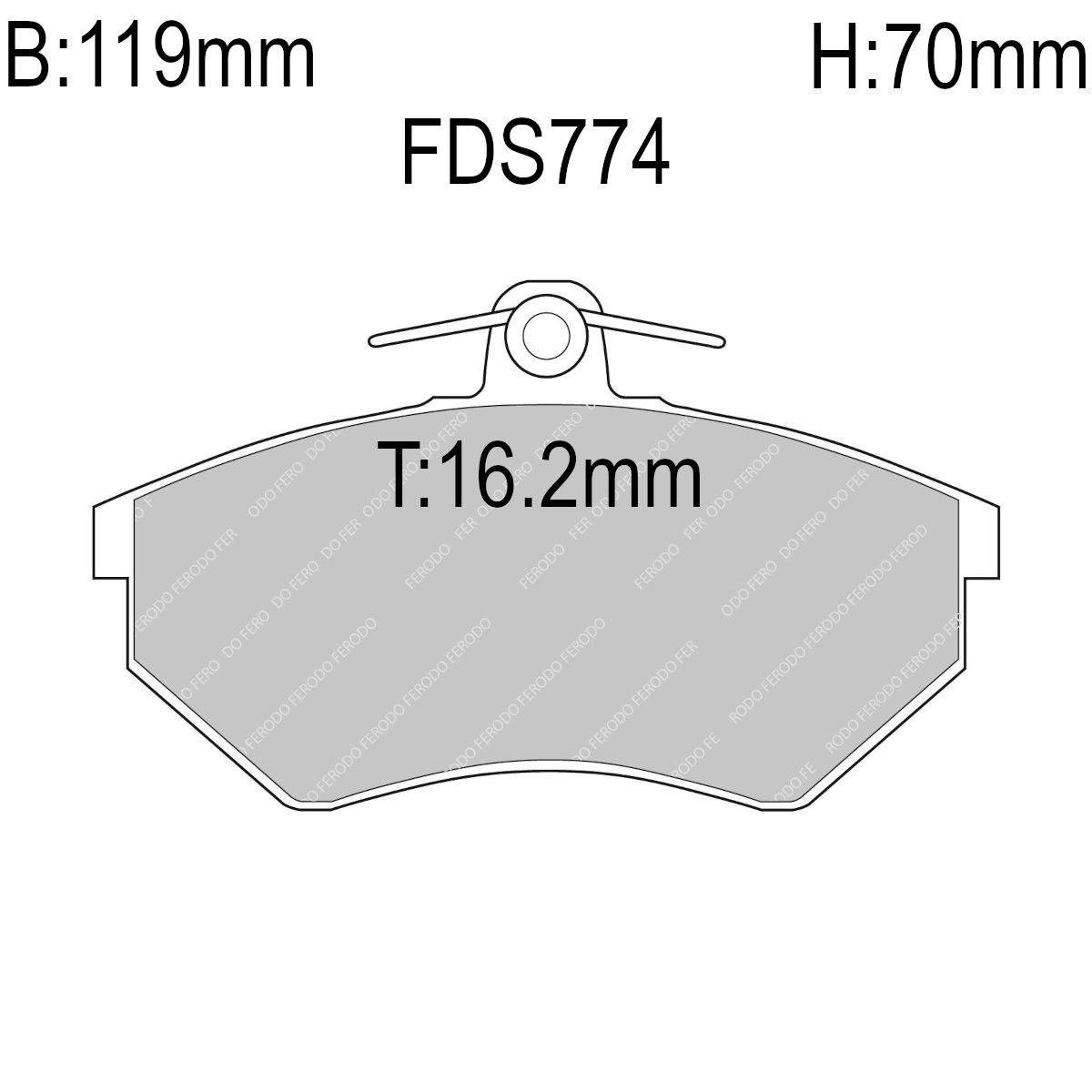 Bremseklosser, Audi, VW, 1980-03, 16.2mm tykk, DS Performanc