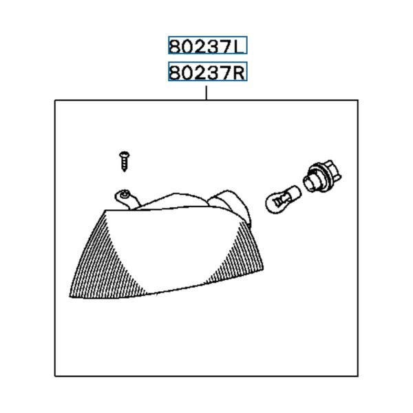 Hovedbilde Lamp Kit, White Turn Signal,FR RH, OEM Evo 4-6, MR241680 (80237R)