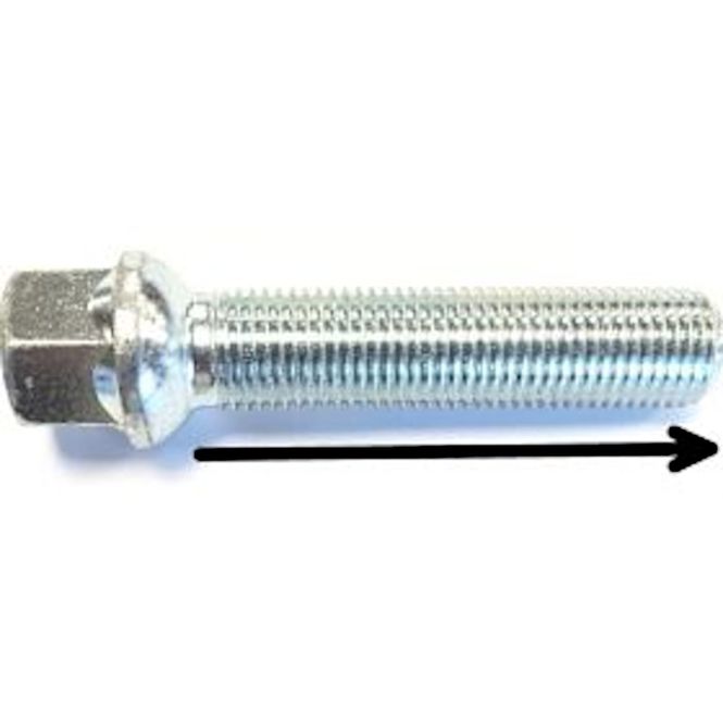 Hovedbilde Hjulbolt, 14mm x 1.5 RAD, 60mm lang, 17mm HEX, FGESS58R