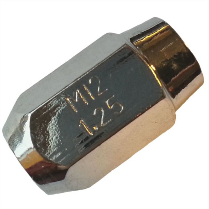 Hovedbilde Hjulmutter, 12x1.25 tett, 60 graders kon, 19mm hex