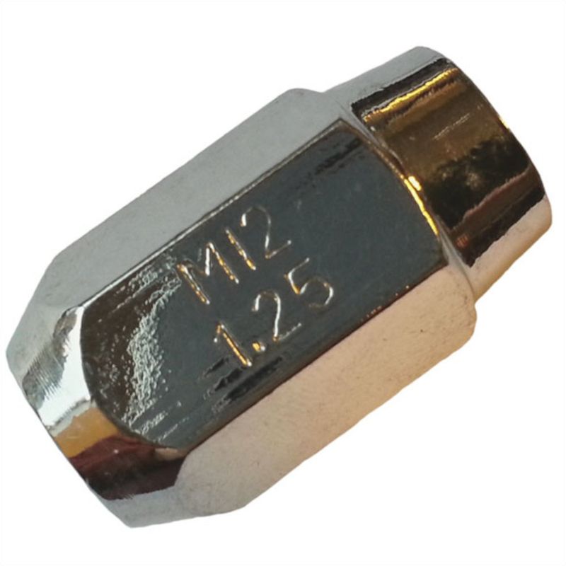 Hjulmutter, 12x1.25 tett, 60 graders kon, 19mm hex