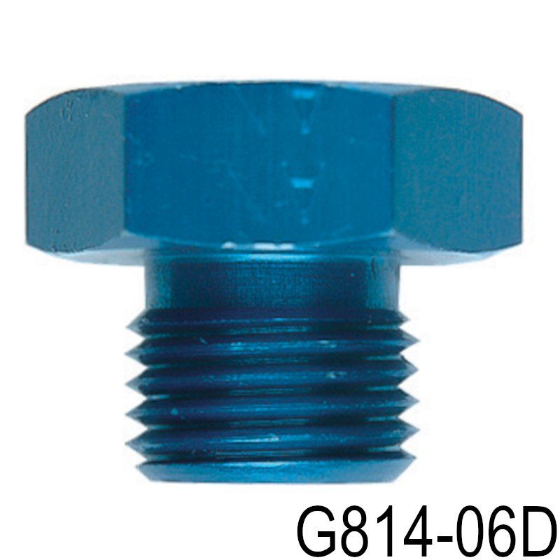 Goodridge fitting -6 UNF, blindplugg hann, alu
