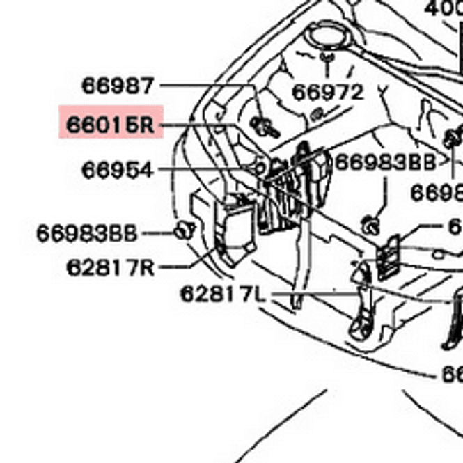 Hovedbilde Cover Engine Right OEM Mitsubishi EVO 5-6, MR286274 (66015R)