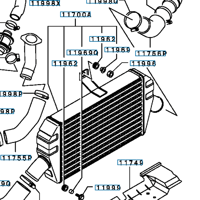 Hovedbilde Intercooler, Evo 9, MN153285 (11700A)