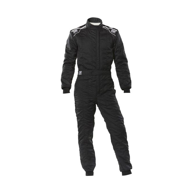 Hovedbilde OMP Sport kjøredress i svart. FIA, OIA0-1847-C01-071-