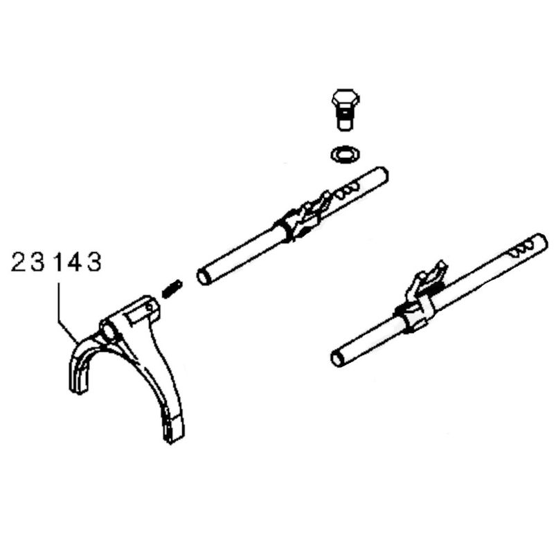 Skiftegaffel, gearkasse, Lancer E4+E5+E6. MD746337