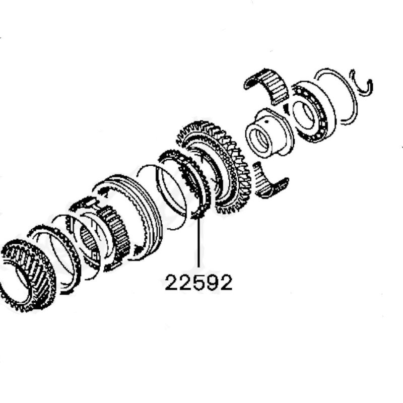 Synkro ring, gearkasse, revers, Evo 4-9