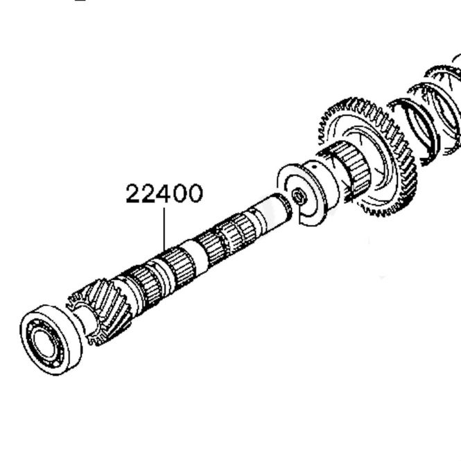 Hovedbilde Aksel, gearkasse, E4+E5+E6, N=17, (MD749669)