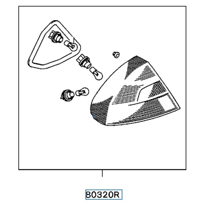 Hovedbilde Lamp Kit, Combination, RR RH, OEM Evo 4, MR241382 (80320R)