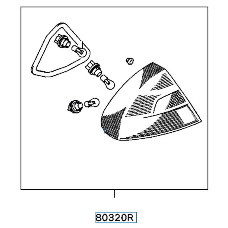 Lamp Kit, Combination, RR RH, OEM Evo 4, MR241382 (80320R)