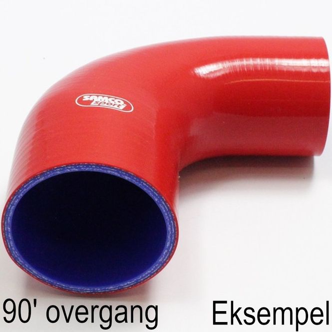Hovedbilde Samco slange, 90' bend, overgang  38mm - 35mm dia., blå