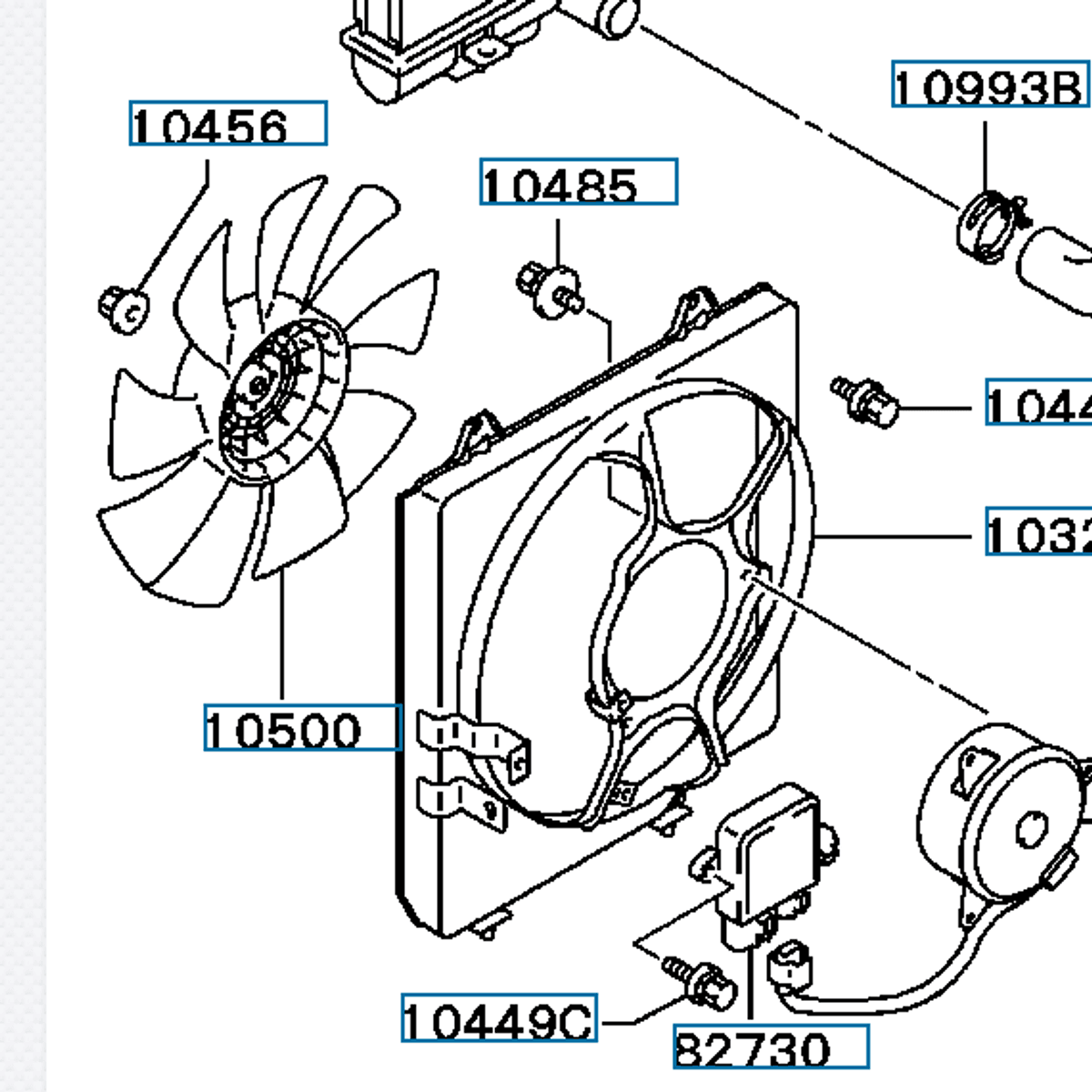 Kjølevifte blad, Evo 4, MB660579 (10500)