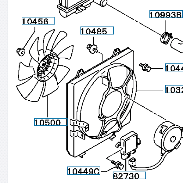 Hovedbilde Kjølevifte blad, Evo 4, MB660579 (10500)