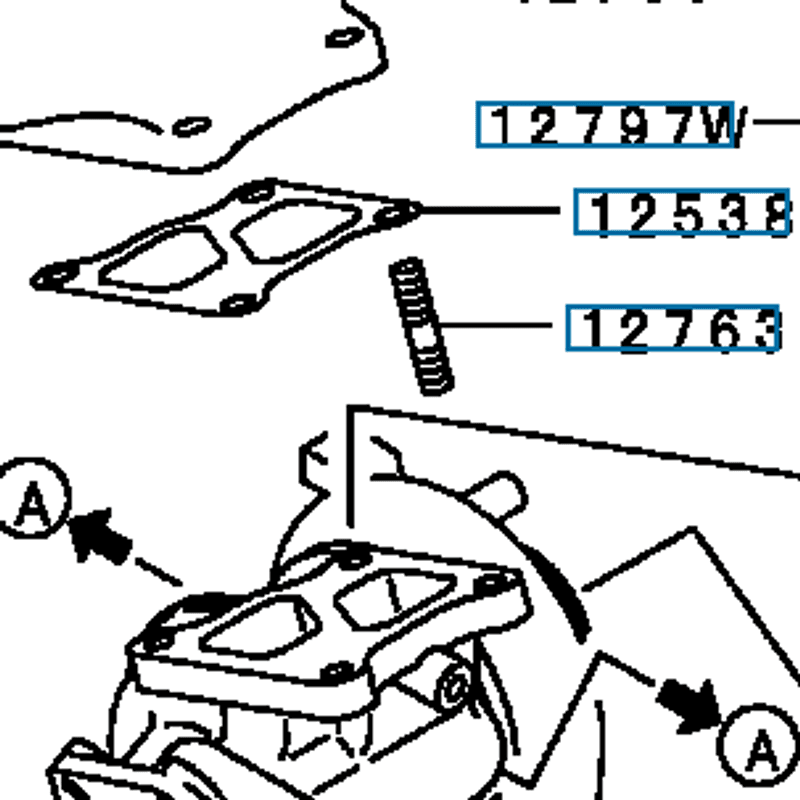 Pakning, turbo eksos inn, Evo 4-9, MR299685/MR404547/1515A184 (12538)