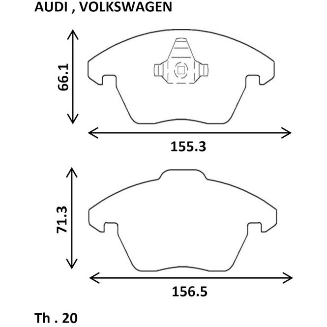 Hovedbilde Bremseklosser, Audi/VW/Seat/Skoda F, Winmax, W6,5