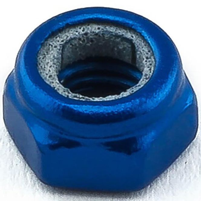 Hovedbilde Mutter, Alu, M5 Nylock til 8mm pipe, Blå