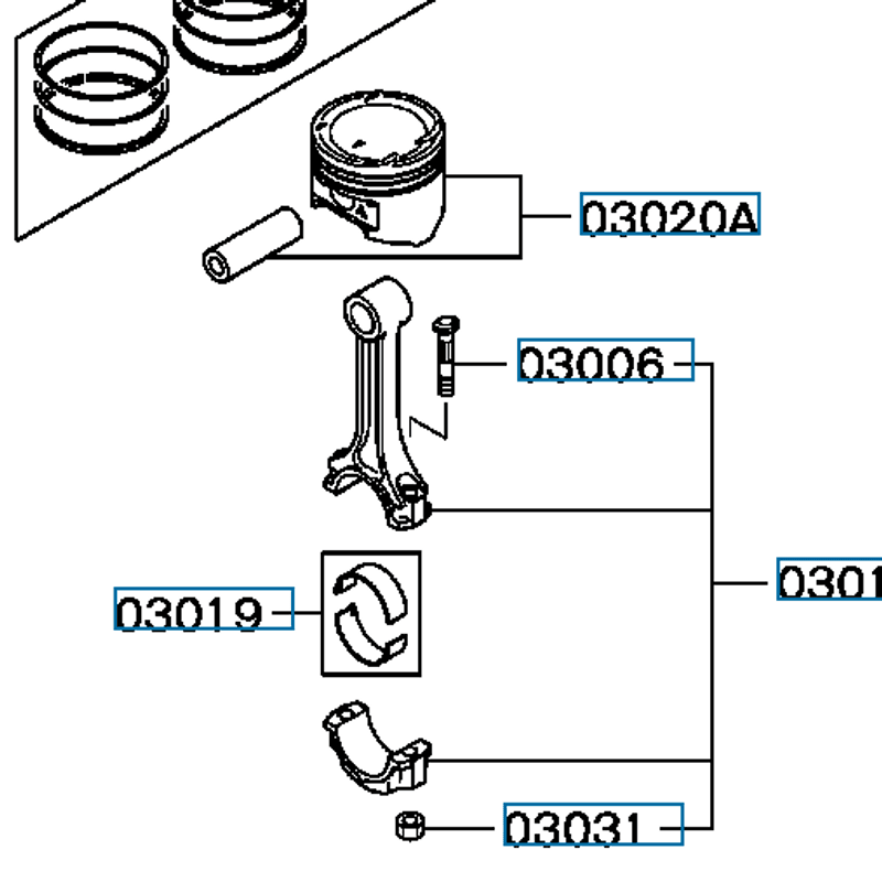 Mutter, rådebolt, Evo 4-9, MD144215 (03031)