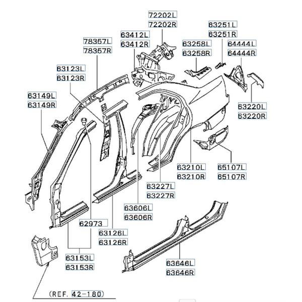 Hovedbilde A-stolpe, venstre, Evo 4-6 (63153L), MR241806
