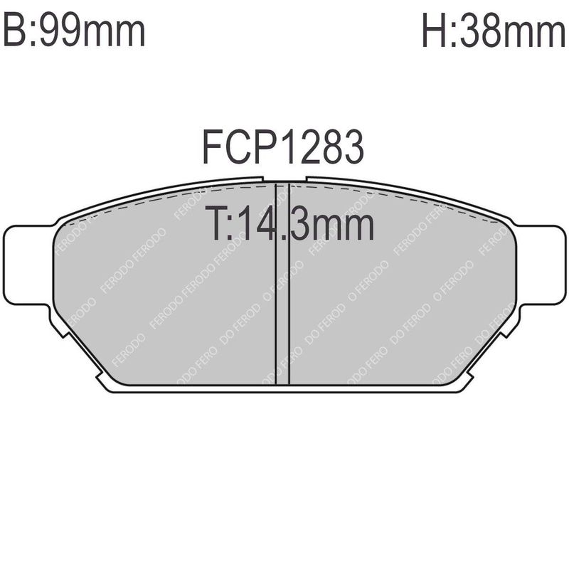 Bremseklosser, Bak, Mitsubishi Lancer Evo3, DS2500. FCP1283H