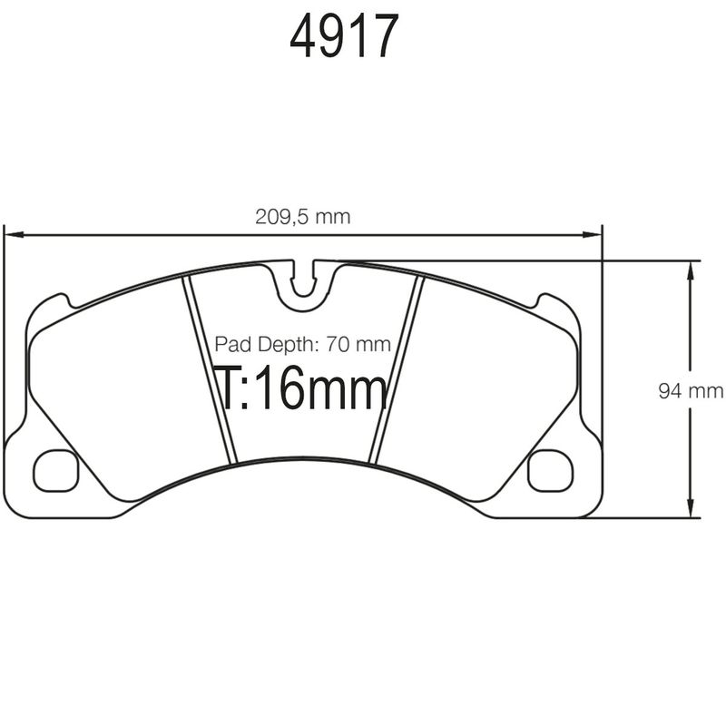 Bremseklosser, Foran, Porsche, VW, f/keramiske skiver, 4917-RSC1