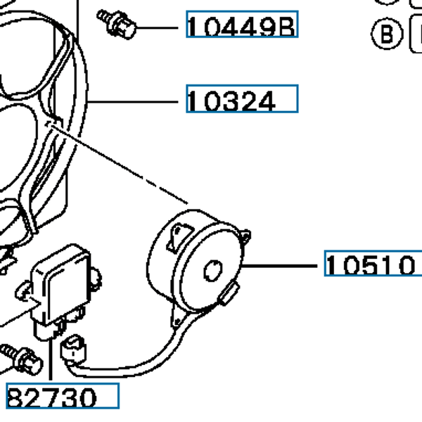 Hovedbilde Motor, Cooling Fan, OEM Mitsubishi Evo 7-9, MR464619 (10510)