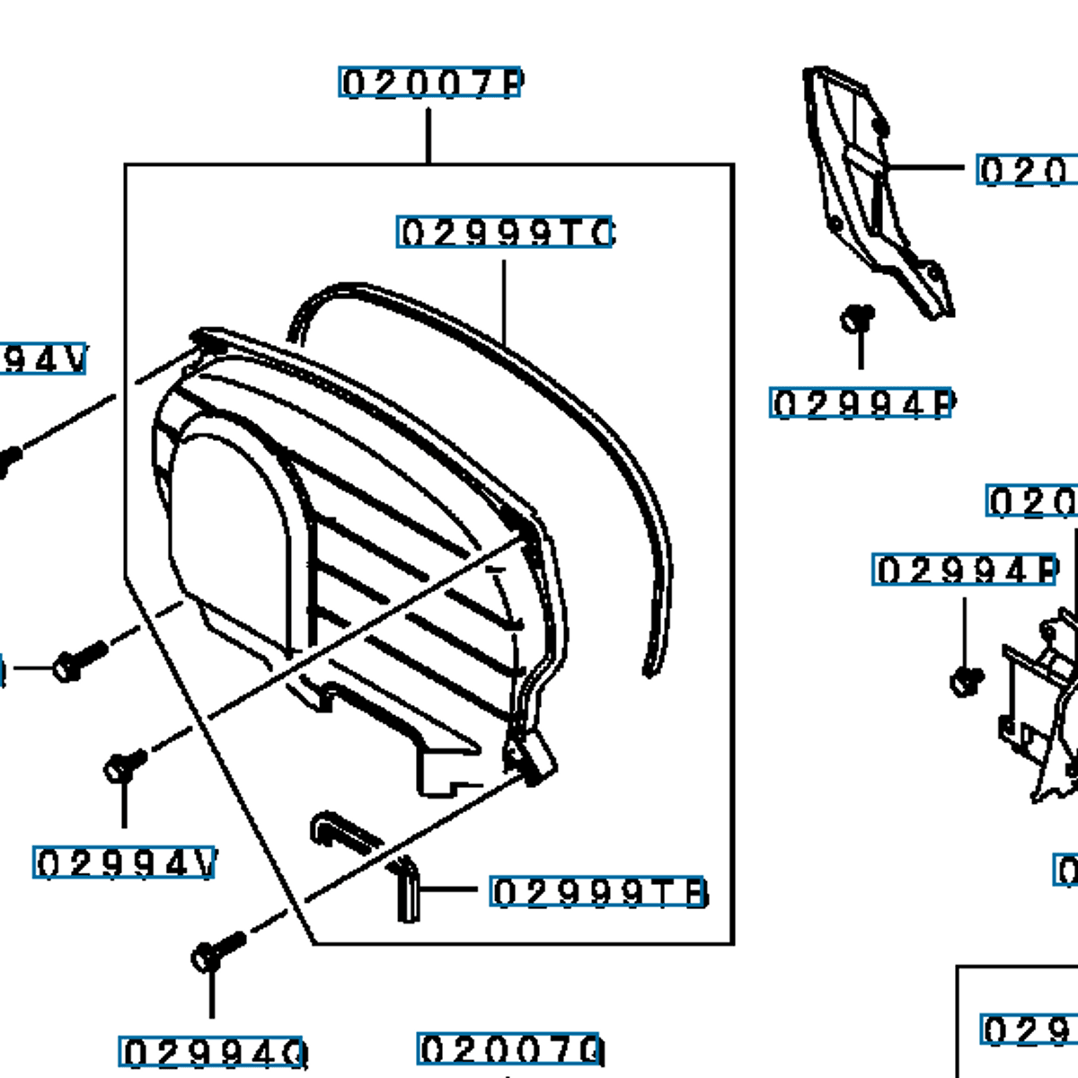 Deksel tannreim, øvre, Evo 4-9, MD369965 (02007P)