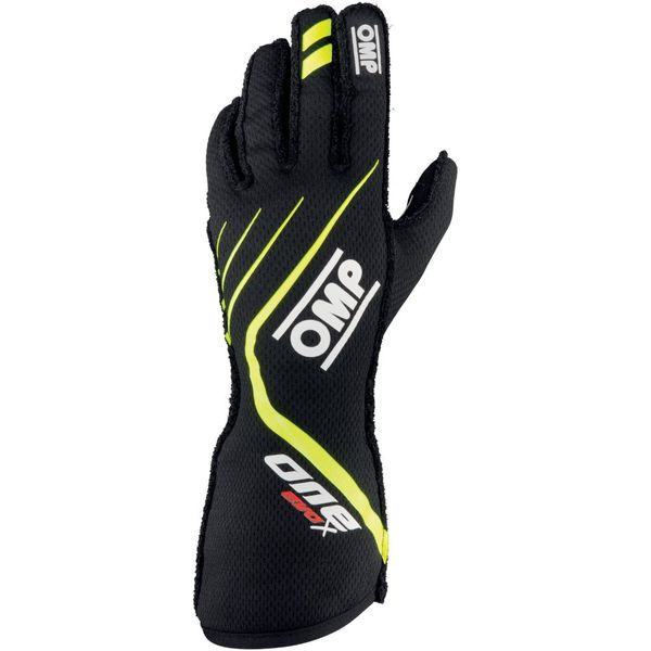 Hovedbilde OMP One Evo X kjørehansker. Svart/Gul. FIA. OIB0-0771-NG-XL