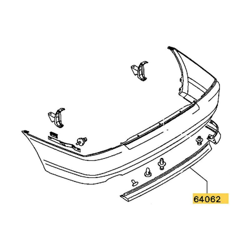 Air Dam Rear Bumper, OEM Mitsubishi EVO 4, MR767223, (64062)