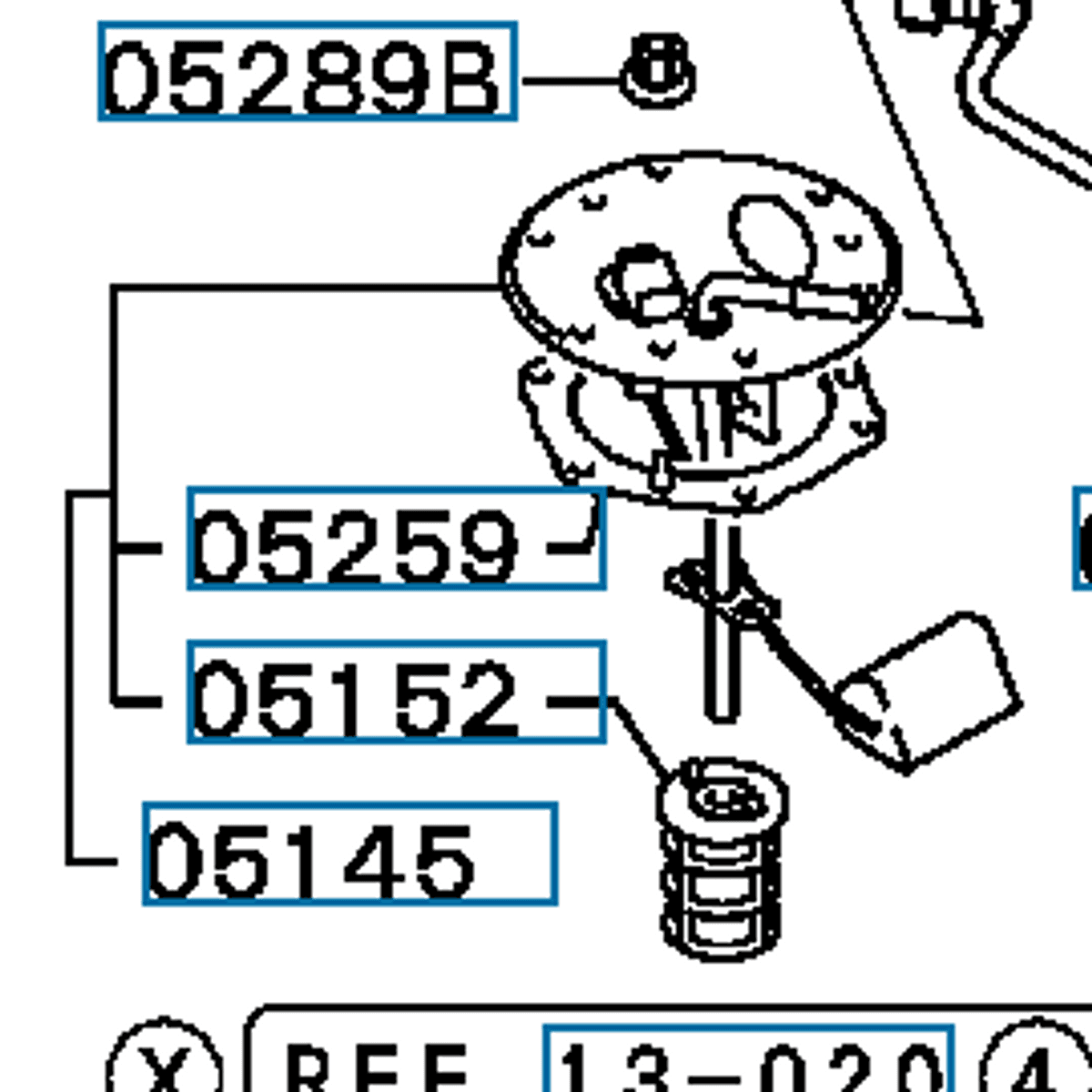 Tank måler (gauge unit), Evo 4-9, MR555624 (05145)