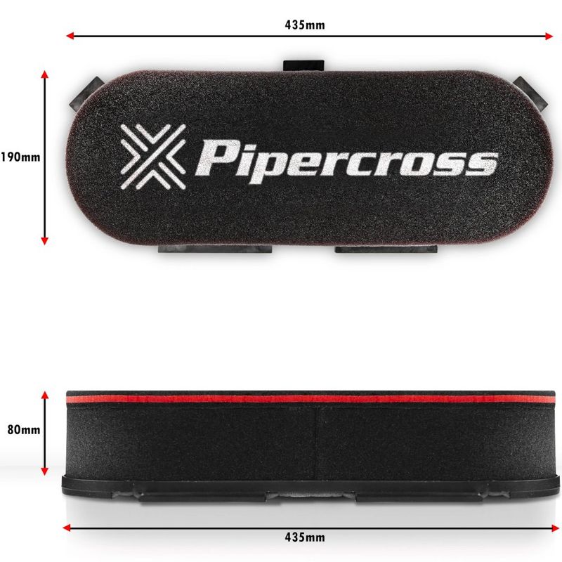Luftfilter Pipercross PX600, flere høyder. For to doble gassere , PC600