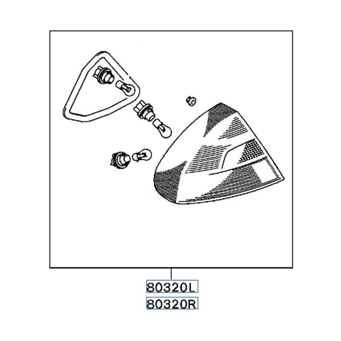Hovedbilde Lamp Unit, Combination, RR RH, OEM Evo 4, MR414134 (80320R)
