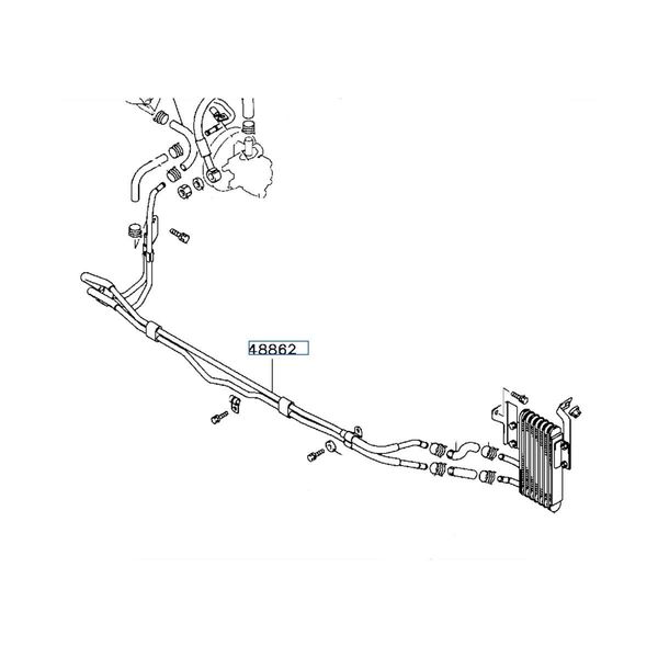 Hovedbilde Tube, Power Steering Oil Cooler, OEM Mitsubishi Evo 4, MR316460 (48862)